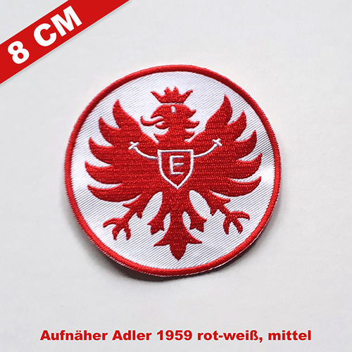 Aufnäher "Adler 1959" rot-weiss, 8 cm (mittelgross)