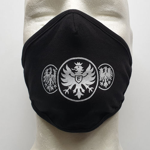 2-Lagen-Baumwoll-Maske “Frankfurt Triple Eagles”, schwarz-weiß