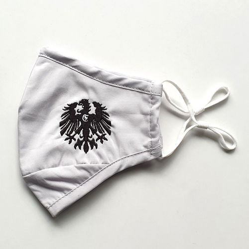 3-Lagen-Baumwoll-Maske “Frankfurt-Adler 1920”, silber-schwarz